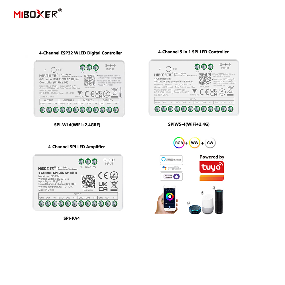 Miboxer SPIW5-4 5in1 SPI LED C - đánh giá và giá Ws2812B