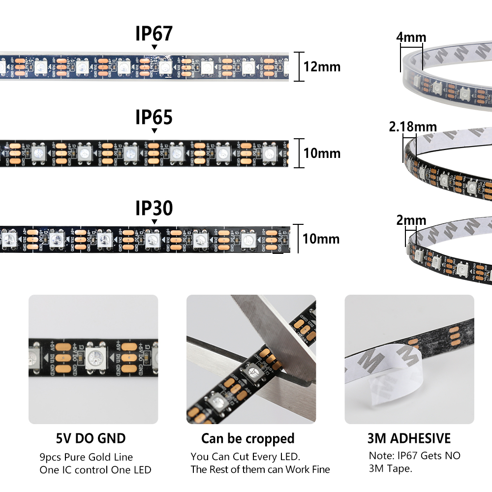 WS2812B Smart Pixel RGBIC Led  - đánh giá và giá Ws2812B Strip 5V