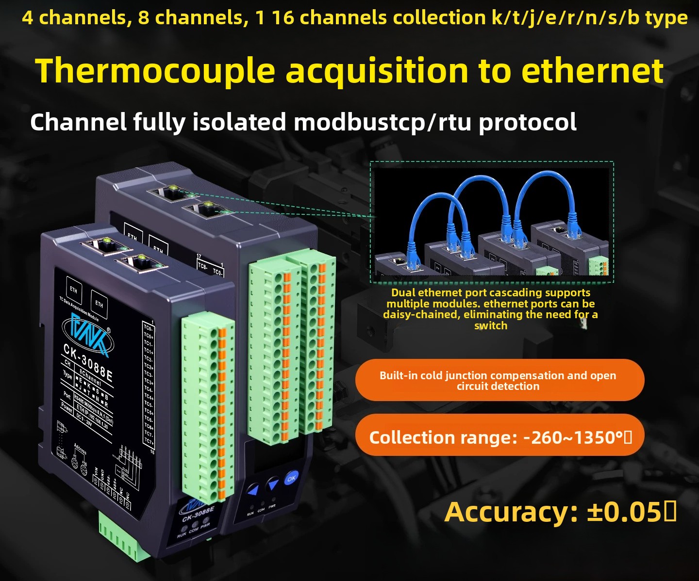 apply to 8CH Fully Isolated K- - đánh giá và giá Thermocouple Module K Type