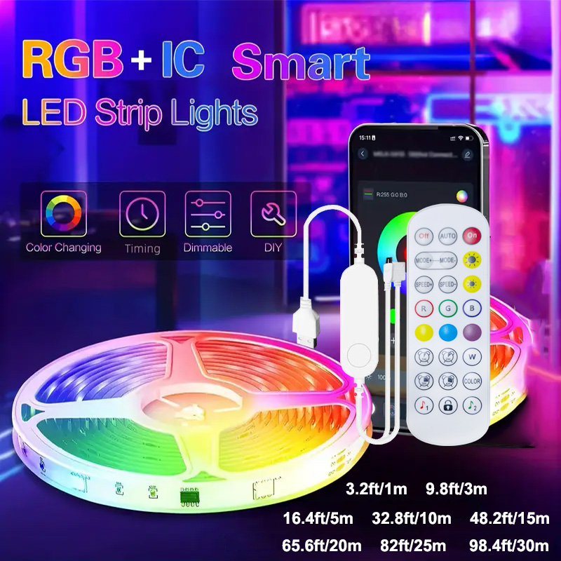 Tuya Smart WIFI RGBIC LED Stri - đánh giá và giá Ws2812B Strip 5V