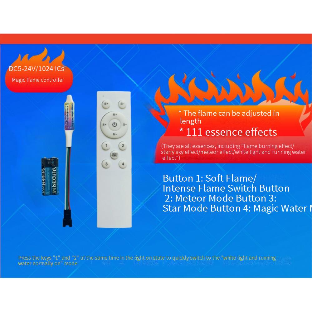 RF 12-key fantasy flame contro - đánh giá và giá Ws2812B Strip 5V
